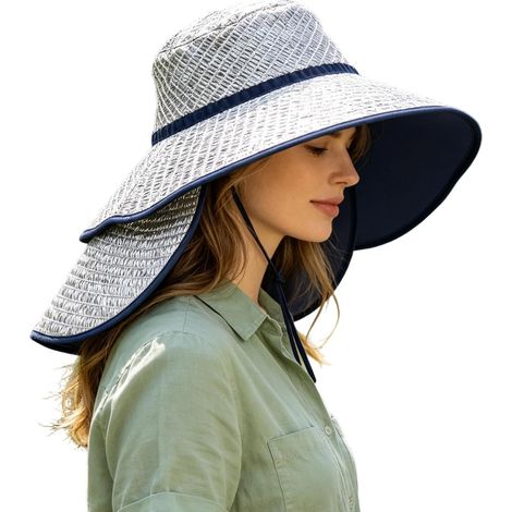 Faltbarer, atmungsaktiver Herren-Sonnenhut mit breiter Krempe und UV-Schutz  Sonnenschutz und Gartenhut für Outdoor-Aktivitäten wie Wandern, Klettern, Gartenarbeit, Sommer und Strand (1/5)