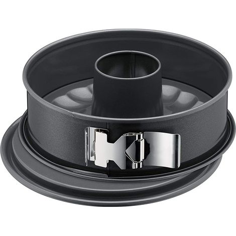 Moule à charnière rond original de 26 cm, 2 fonds (plat et tubulaire), fermeture SafeClick, fond émaillé, revêtement anti-coupures et anti-gouttes (1/5)
