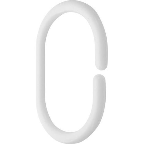 Anneaux de rideau de douche – 12 pièces, plastique blanc (1/3)