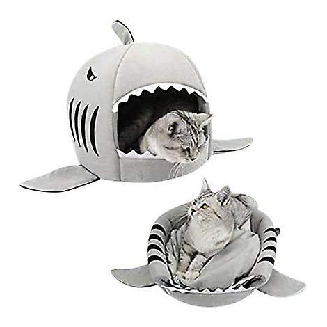 Lit-cave pour chat, panier pour animaux de compagnie 2 en 1, canapé et nid douillet, sac de couchage d'intérieur chaud pour chiot, compatible avec les petits chiens, chatons, lapins et hamsters. (1/5)