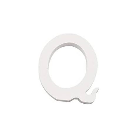 Letra Q madera decorativo 11 cm  Blanco (1/3)