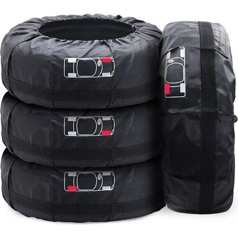 Lot De 4 Housses De Pneus De Secours De Voiture 18-22" Imperméable Anti-Poussière Housses De Protection De Roue De Voiture Avec Poignée Renforcée (Diamètre 80 Cm) (1/5)