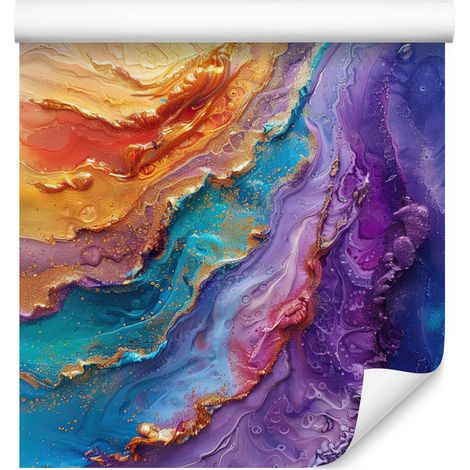 Tapete „Tinte“ in Lila und Blau für Wohn- und Schlafzimmer, 50 x 1000 cm (1/5)