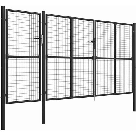 Maison Exclusive - Gartentor Stahl 400 x 150 cm Anthrazit (1/5)