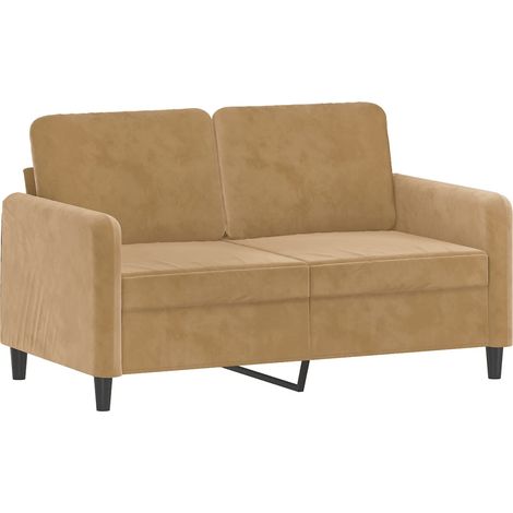 Canapé à 2 places，Sofa pour Salon，Banquette Marron 120 cm Velours CFW786032