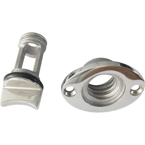 Bouchon de vidange de cale en acier inoxydable 316 pour trou de 25 mm, ovale, garboard, marine (1/5)