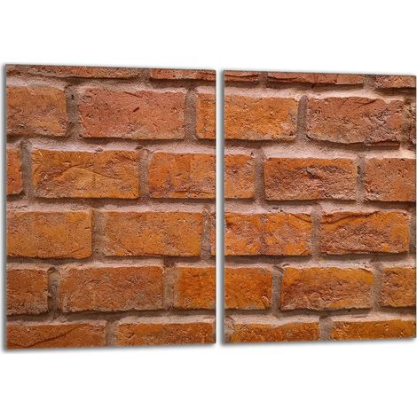 Glasschutzplatte für Herd 2x40x52 Ziegelstein (1/5)