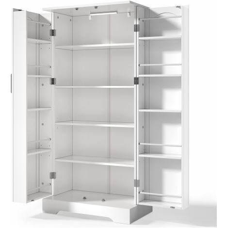 Meuble cuisine 60×35×128cm, LED, étagères réglables,porte double