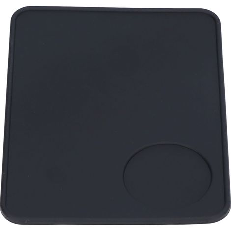 Tapis de pilon à café souple flexible noir en silicone alimentaire sans odeur antidérapant coin à dameur (1/5)