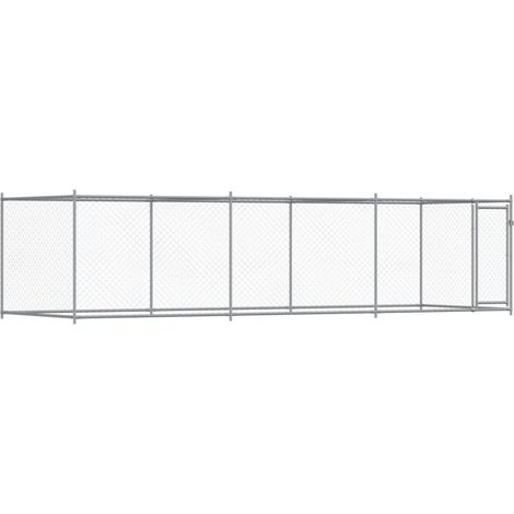 vidaXL Dog Cage with Door Grey 6x2x1,5 m Galvanised Steel