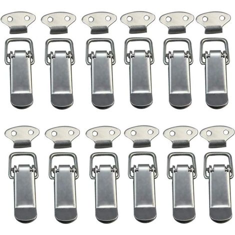 Fermeture à levier pour coffret – Attache capot 12 pièces en acier inoxydable, loquet à ressort et bascule avec crochet (1/5)