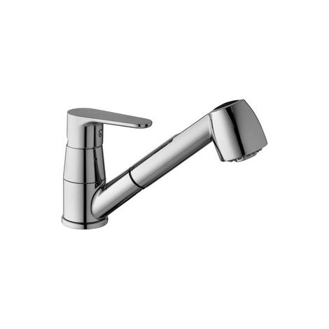Miscelatore monoc. lavello c/doccia estraibile linea green cromo