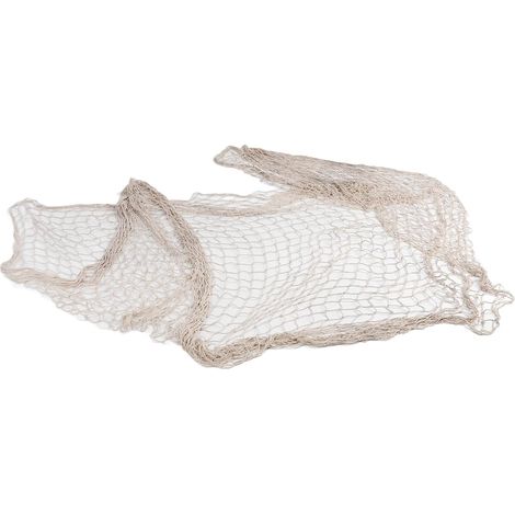 Filet de Pêche en Fil de Coton tissé à la Main, Tenture Murale 200x400cm, Grand Filet Pêche, Décoration pour Fête à Thème Plage, Arrière-Plan Photo (1/5)