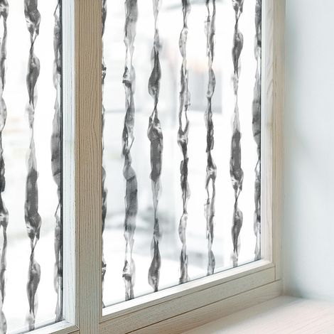 Fensterfolie 200x100 cm Blickdicht Dekorfolie PVC Dekorativ Folie für Badezimmer Selbstklebend Sichtschutzfolie Fenster Milchglas Abstrakte Linien
