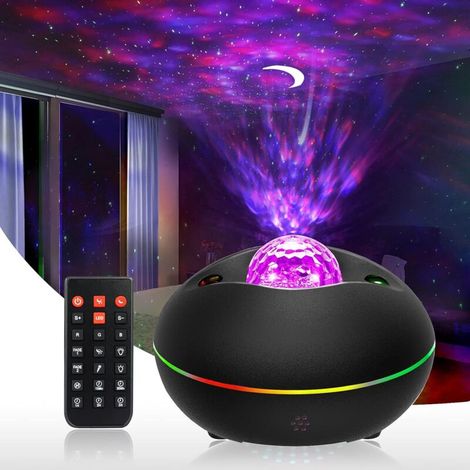 Projecteur de ciel étoilé à LED, lampe de ciel étoilé Galaxy, veilleuse aveCôtélécommande, lumière de projecteur de vague d'eau rotative, adapté à la chambre de bébé, à la maison, à la fête-Fei Yu (1/5)