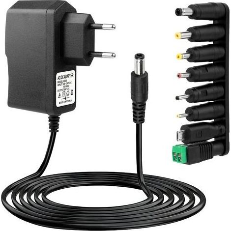 6V 2A AC 230V auf DC 6V Netzteil-Transformator 5,5 x 2,1 mm mit 8 Anschlüssen Ladegerät-Adapter für 6V 2000 1500 1000 500mA Digitale Blutdruckmessgeräte LED CCTV-Kameras Router Spielzeug Konverter (1/5)