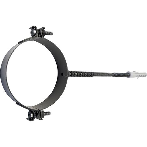 MBM – Collier de serrage mural pour conduit de fumée DN 80 – Acier noir – Installation facile avec ancrage mural inclus