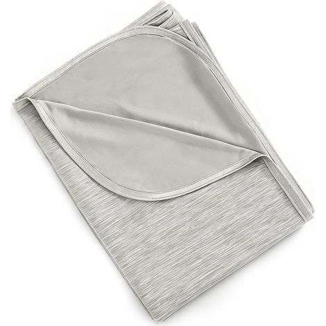 Couverture Rafraichissante pour Été, Couverture avec Technologie Sentiment Froid, Plaid Doux Léger pour Canapé Fauteuil Adulte Bebe Enfant Chien Voyage Voiture, 130 x 150 Cm, Gris (1/5)