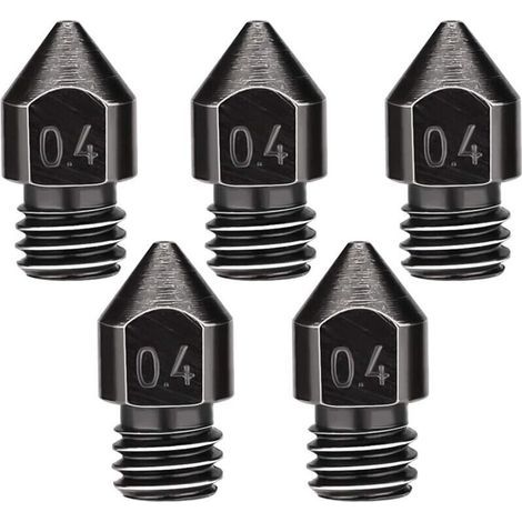 5PCS Buses d'extrudeuse 0.4mm/1.75mm, buses d'imprimante 3D résistantes aux hautes températures pour MK8
