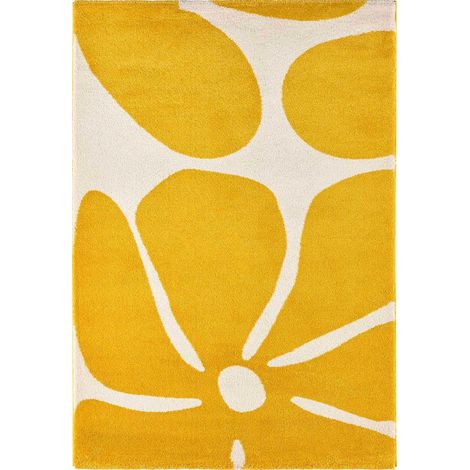 Tapis intérieur à poils longs Swing 385 jaune 80 x 140 cm (1/4)