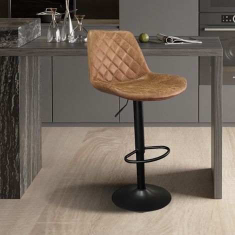 Tabouret de bar réglable en PU cognac MANILLA (lot de 2) (1/5)