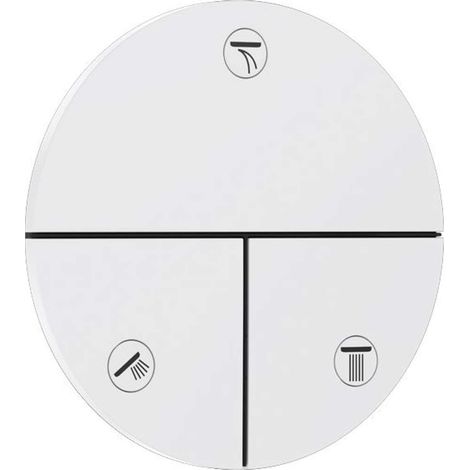 Hansgrohe ShowerSelect Comfort - Válvula oculta, para 3 aparatos, blanco mate 15558700 (1/4)