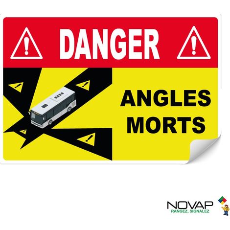 Panneau Angles morts pour bus - Adhésif - Haute visibilité - 250 x 170 mm - 4631097 (1/2)