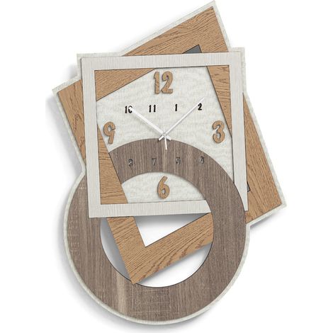 Orologio da parete 40x59 cm in legno laminato TRS - GEOMETRICO