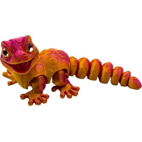 3d Printed Gecko Figurine, Lizard Toy, Articulated Reptile Fidget Figure 5.51x2.28x2.28 in for Kids Boys Girls, Fun Desk Decoration Bedroom Dorm Living Room, Creative Stress Relief Gift and Playtime (1/5)