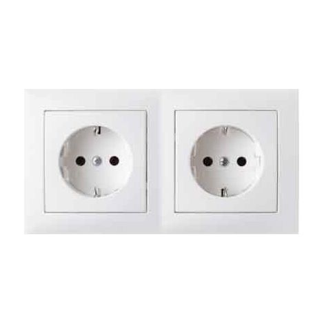 BERKER 47208989 STECKDOSEN-KOMBINATION SCHUKO 2FACH MIT RAHMEN BERKER S.1 POLARWEIß, GLÄNZEND