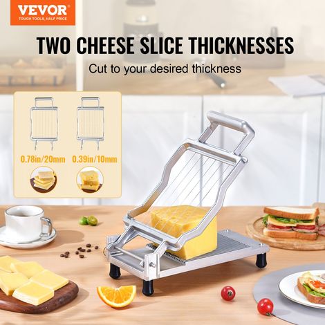 Coupe-Fromage à Fil, Coupe-Beurre avec Lame de Coupe 1 cm et 2 cm, Trancheuse à Fromage Commerciale en Alliage d'Aluminium, Fil Amo… (1/5)