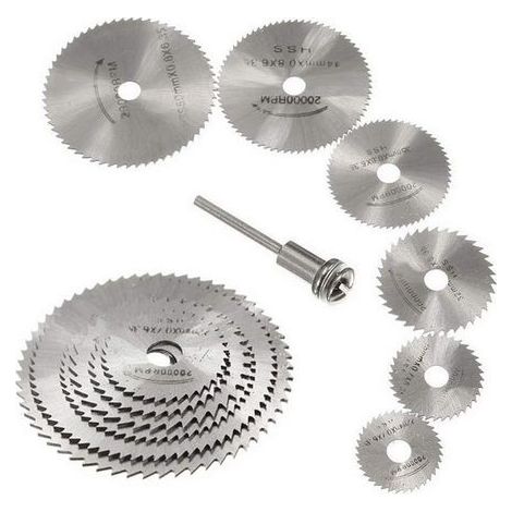 Kreissägeblatt – Schnellarbeitsstahl (HSS) – Für Rotationswerkzeuge – Durchmesser 22, 25, 32, 35, 44, 50 mm – Maximale Drehzahl 20.000 U/min – 7er-Pack (1/5)