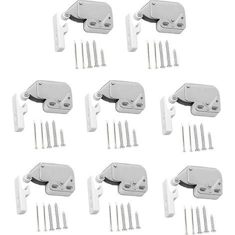 Loquet à ressort pour porte d'armoire, loquet à pression blanc, mini-loquet (1/4)