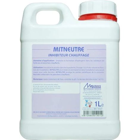 Inhibiteur de corrosion pour circuit de chauffage – Neutralise l'hydrogène – 1 litre pour radiateurs en fonte et aluminium – Traitement d'eau