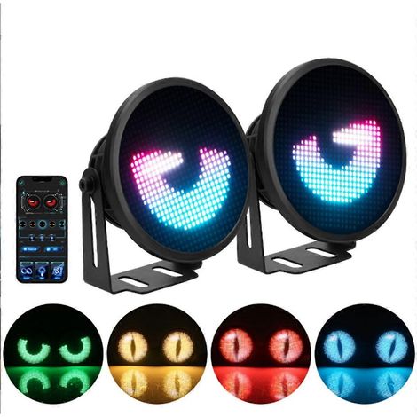 2 anneaux lumineux de 3 pouces pour phares antibrouillard Angel Eyes de voiture avec écran LED, contrôle par application, lecteur multimédia DIY, phares Dynam (1/5)