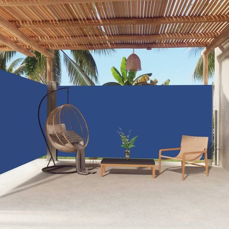 Auvent latéral rétractable Store Banne Auvent de jardin Bleu 180x600 cm 62426 (1/5)