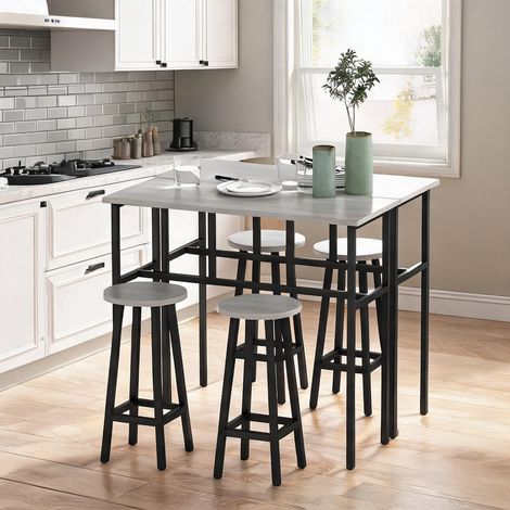 Mobilier de bar grau Schwarz en spanplatte Stahl 100 x 40 x 90 cm (1/5)
