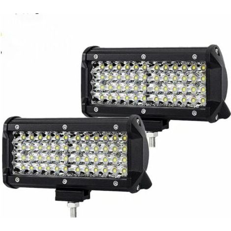 LED-Arbeitsleuchte für Traktor, 144 W, 16,5 cm, Auto-LED-Strahler, 12–24 V, Streifen-LED-Arbeitsleuchte, wasserdicht, IP67, LED-Arbeitsleuchte für 4X4, Auto, LKW, SUV, Boot, 2 Stück (1/3)