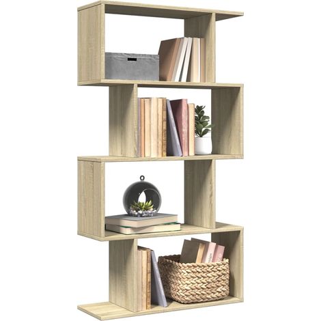 Raumteiler-Bücherregal 4 Böden Sonoma-Eiche 70x24x129 cm