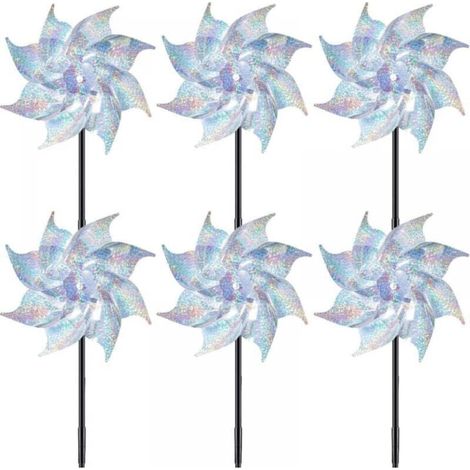 Anti-Bird Windmill, Set of 6 Reflective Windmills, Garden Windmill for Outdoor Use, YMYNY
