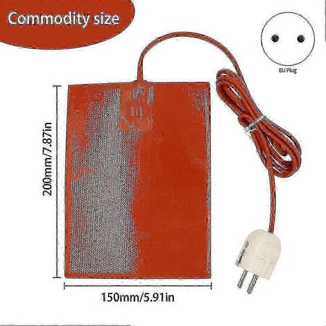 Coussin chauffant en silicone étanche 300 W pour carter d'huile moteur, avec prise européenne. (1/4)