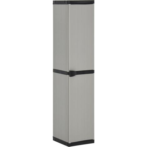 Armoire de rangement de jardin 3 étagères Gris-noir 34x40x168 (1/5)