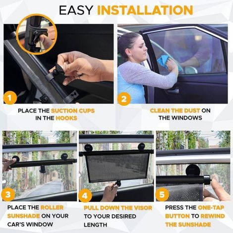 Rétractable voiture pare-soleil, protection latérale, bloc de soleil, il est réglé pour voyager avec des enfants (1/5)