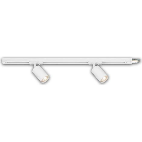 Briloner Rail Schienensystem, Erweiterungsset, 2x GU10 Spots, Schwenkbar, Drehbar, Weiß, 0,75 m