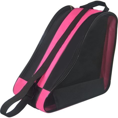 Sac de transport universel spacieux pour patins à roulettes (quads et rollers), transport sécurisé et rangement compact, design rose élégant