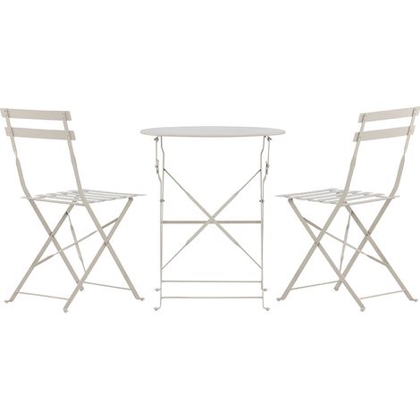 Tao Loungeset 1 Tisch, 2 Stühle beige.