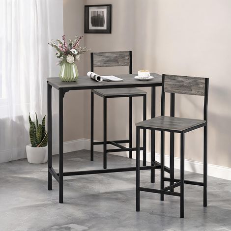 Ensemble table de bar et tabourets en métal 89 x 45 x 87 cm (1/5)