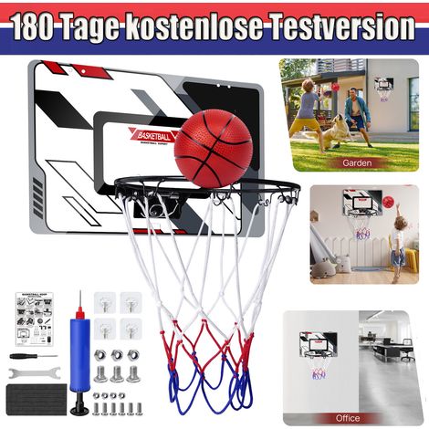 Basketballkorb Set, mit Ball & Ballpumpe, Mini Backboard zum Hängen Ø40cm 2024 (1/5)