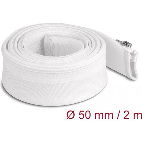 Delock Manga trenzada con cierre de cremallera resistente al calor 2 m x 50 mm blanco