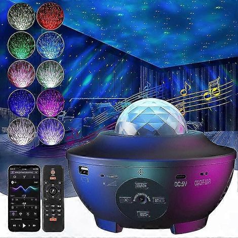 Projecteur de ciel étoilé LED avec galaxie, veilleuse, Bluetooth, minuterie pour chambre à coucher, chambre d'enfant, cadeau. (1/5)